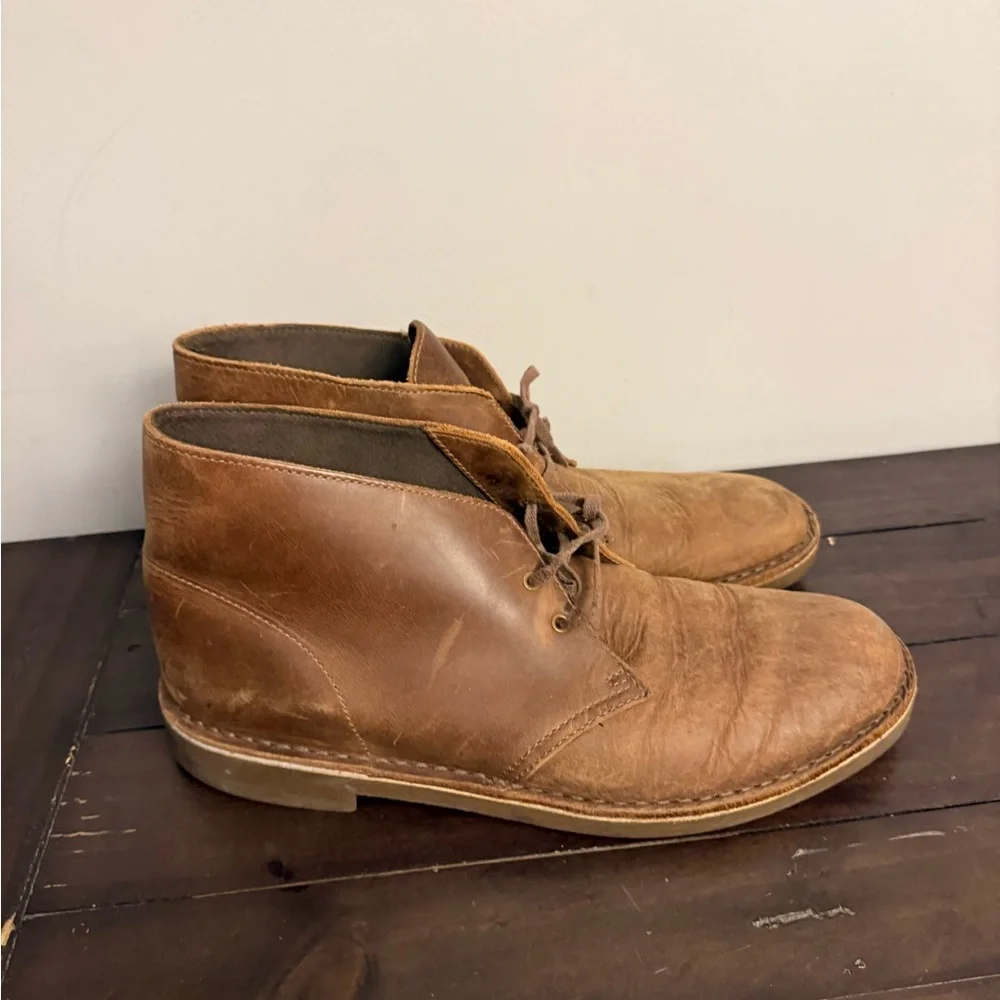 Clarks Brown Leather Desert Boot Chukka Crepe Sole